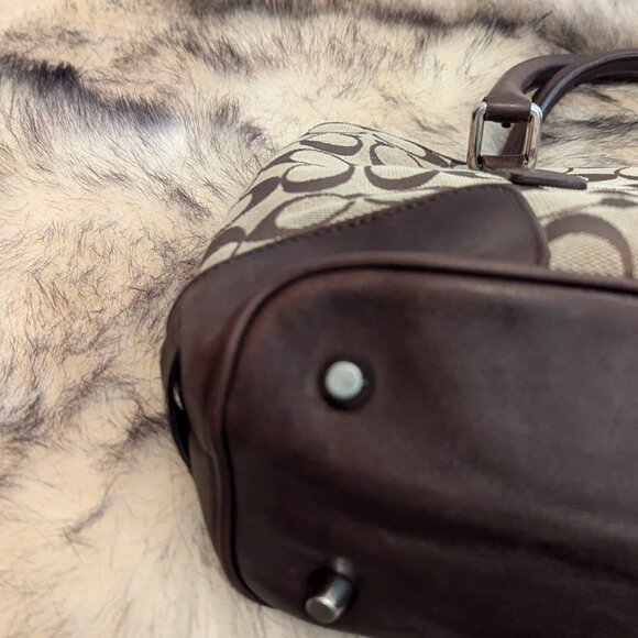 COACH F1J-6089 Jacquard Signature "C" satchel purse handbag - Picture 7 of 11